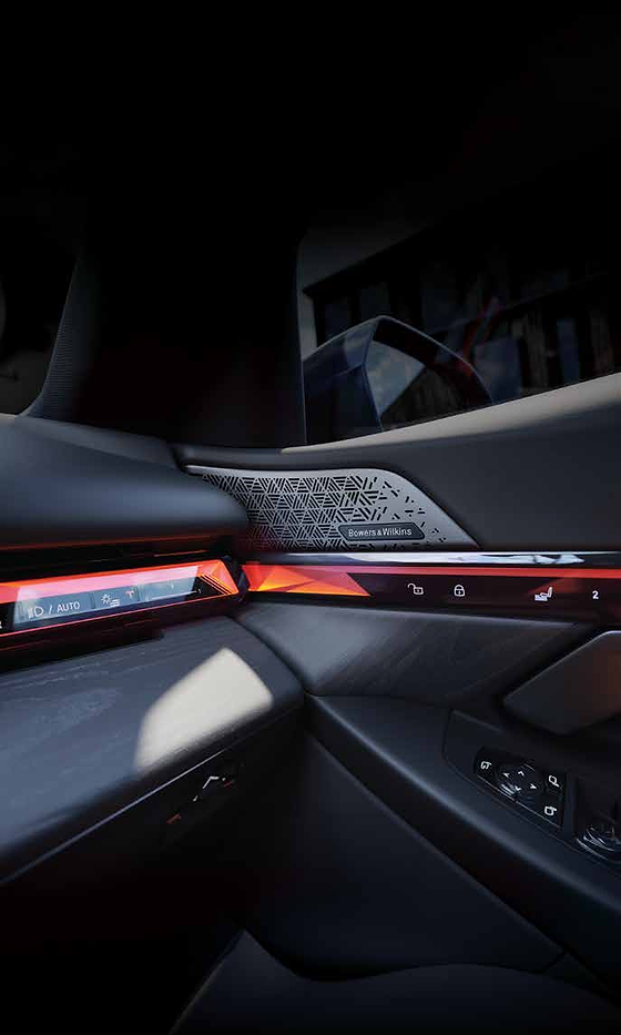 BMW 5 Series , BMW Interaction Bar with adaptive ambient lighting and a Bowers & Wilkins speaker grille