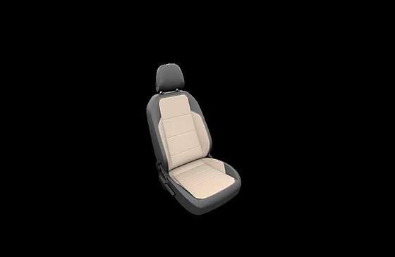 Skoda Škoda Slavia (2022–2026), Ventilated front seat with perforated beige leatherette upholstery.