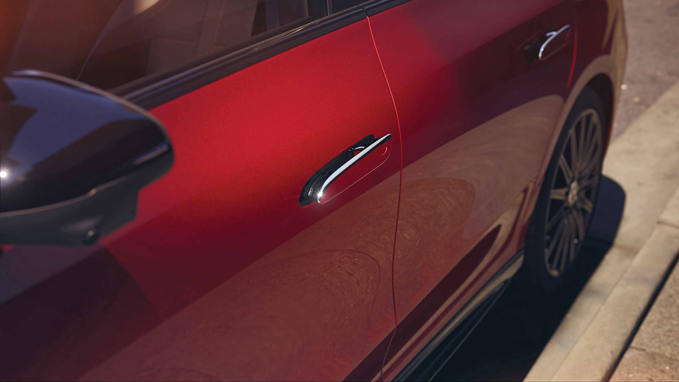 Mercedes-Benz CLA Electric — Flush door handles that retract into the bodywork to aid aerodynamics.