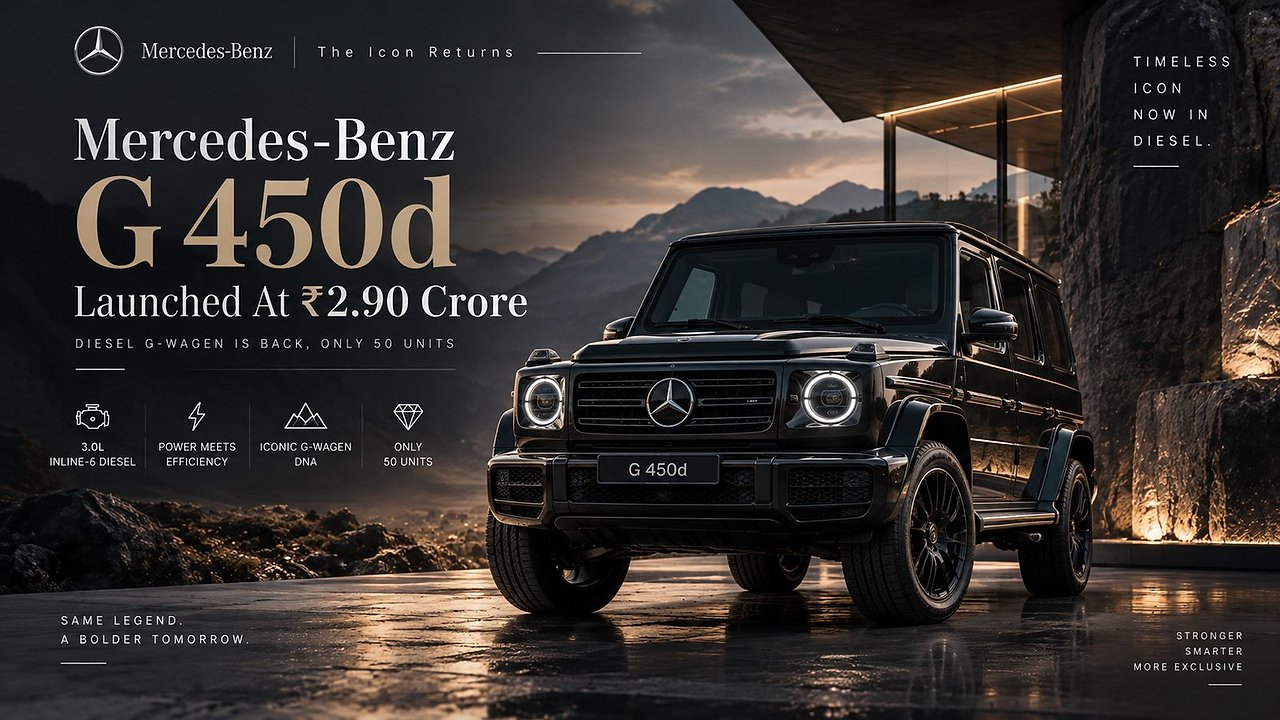 Mercedes-Benz G 450d Launched At ₹2.90 Crore: Diesel G-Wagen Is Back, Only 50 Units