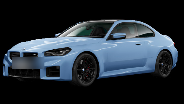 BMW M2 — The BMW M2 in M Zandvoort Blue, with the M-specific kidney grille, adaptive LED headlights and 19/20-inch M Double-Spoke alloy wheels in black.