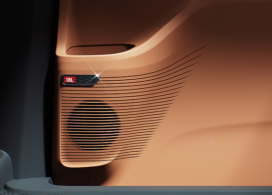 MG M9, Door-mounted JBL premium speaker.