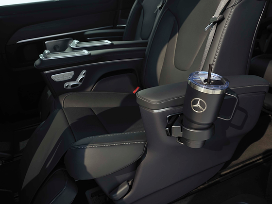 Mercedes-Benz V-Class, Deployable cup holder integrated into the rear luxury-seat armrest that lifts away for cleaning or storage.