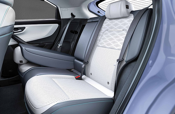 Tata Curvv EV, 60:40 split rear seats with centre armrest, EasySip cup docks and Serenity Screen side sunshades