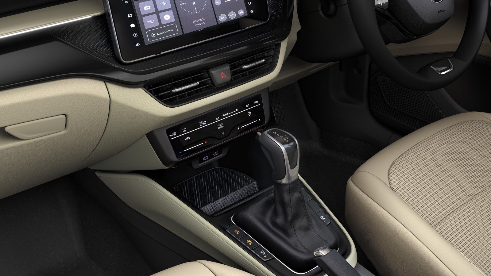 Gear selector for the new 8-speed automatic in the Skoda Slavia