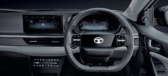 Tata Nexon, 2-spoke steering wheel with illuminated logo