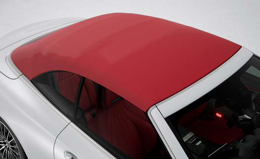 Mercedes-Benz CLE Cabriolet — Fabric acoustic soft top, shown in red