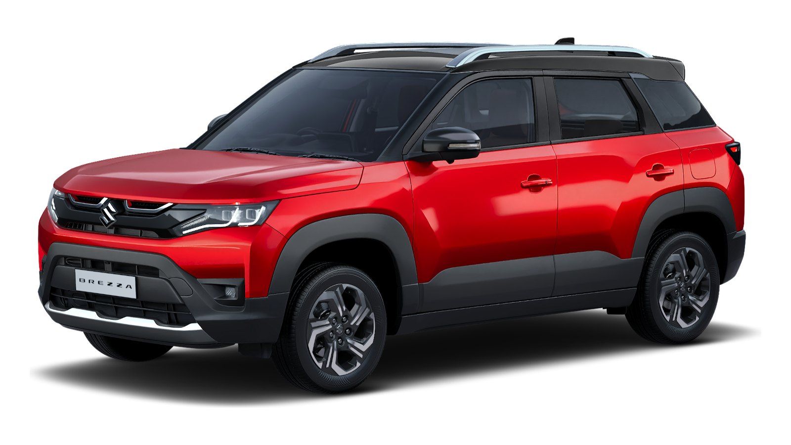 Maruti Suzuki Brezza in Sizziling Red with Bluish Black Roof