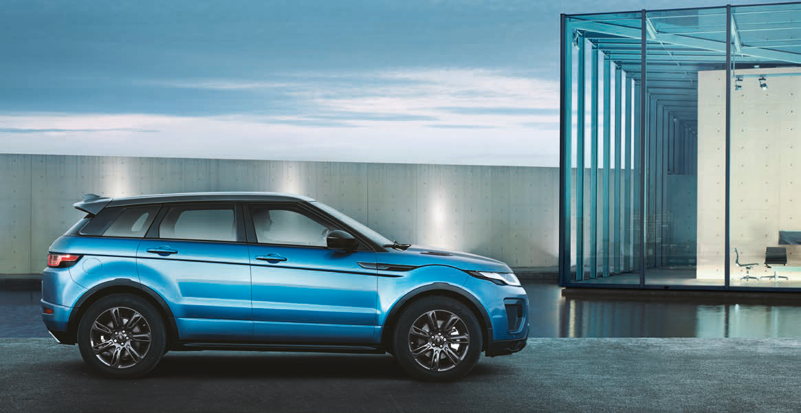 Land Rover Range Rover Evoque — Landmark Edition finished in Moraine Blue with a contrast roof.