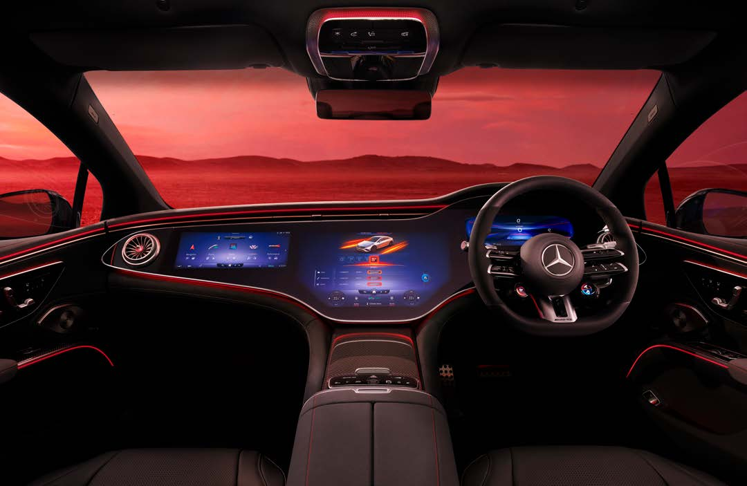 Mercedes-Benz Mercedes-AMG EQS 53 4MATIC+ — Driver-focused cockpit with active ambient lighting
