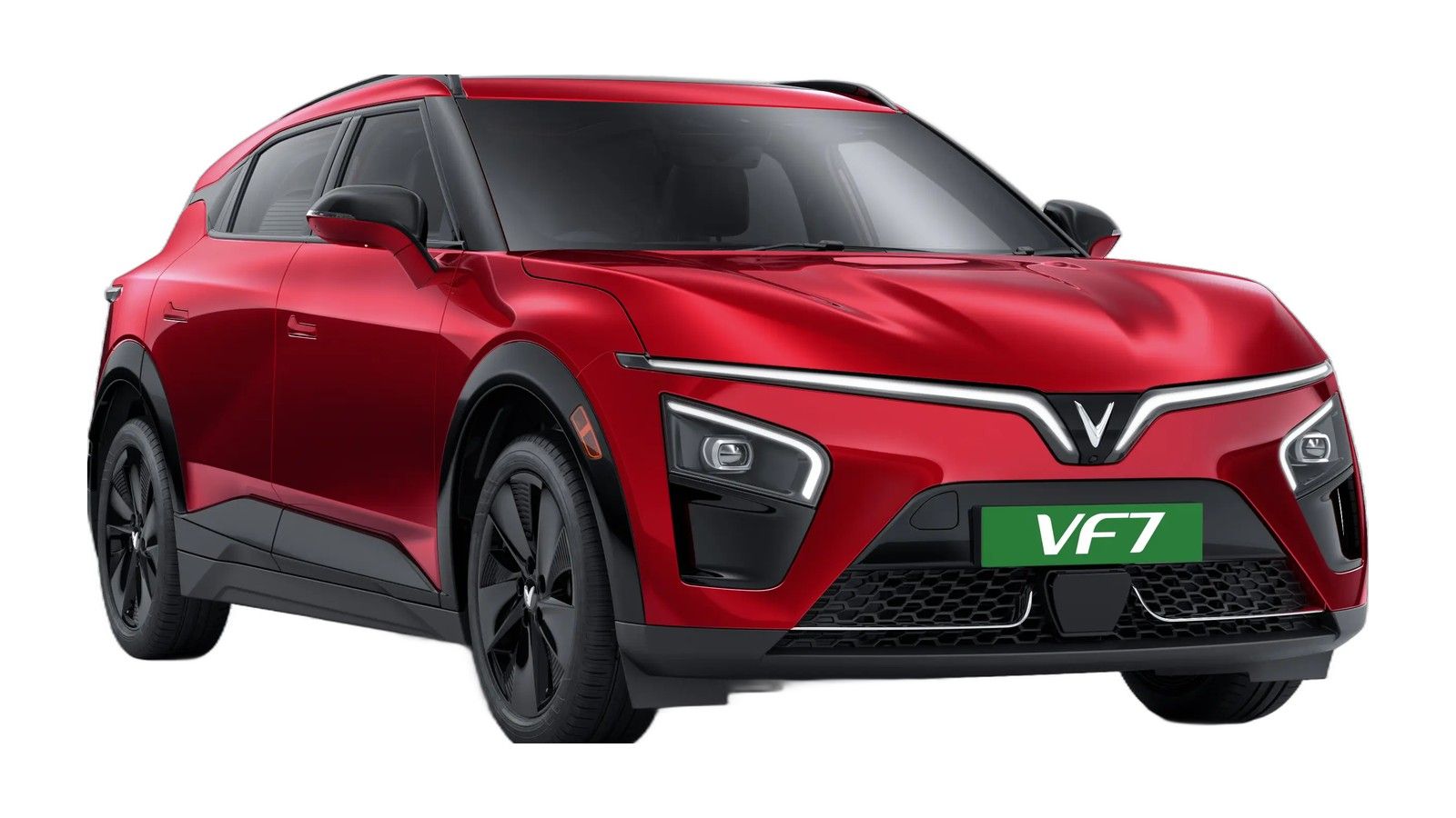 VinFast VF 7 in Crimson Red