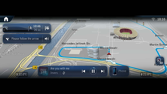 Mercedes-Benz GLS, MBUX hard-disc navigation with 3D map display