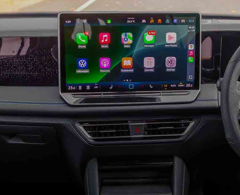 Volkswagen Tiguan R-Line — 15-inch touchscreen infotainment with wireless Apple CarPlay