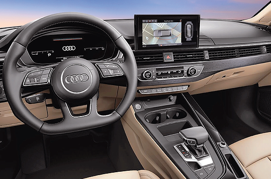 Audi A4, 360-degree overhead camera view for parking assistance