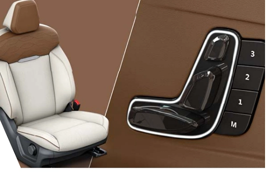 Mahindra XUV 7XO, 6-way powered driver seat with memory and welcome retract