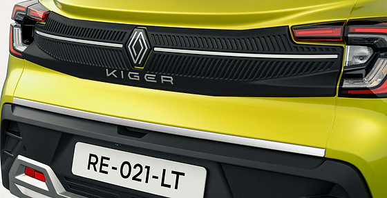 Renault Kiger, Rear design with connected-look LED tail lamps and embossed KIGER lettering below the Renault badge.