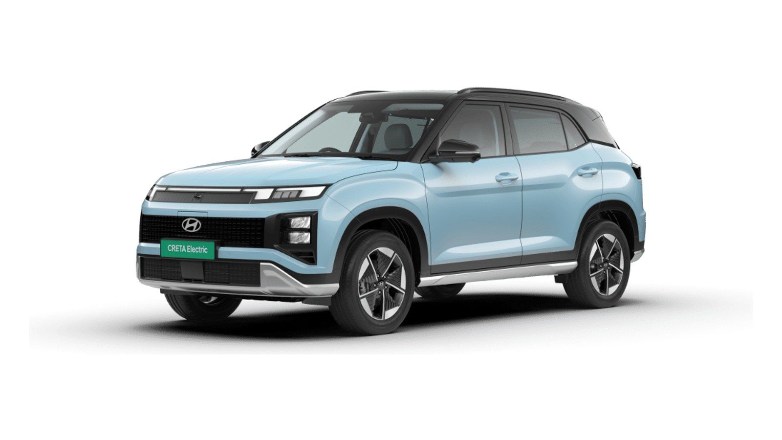 Hyundai Creta Electric in Ocean Blue Metallic with Titanium Black Roof