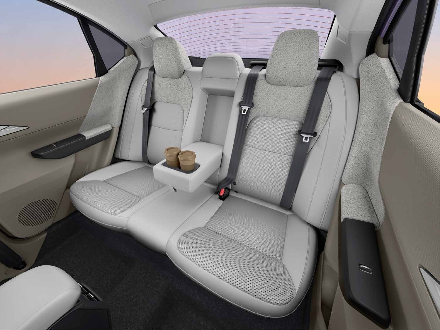 Tata Aeris, Rear bench with a centre armrest and integrated cupholders