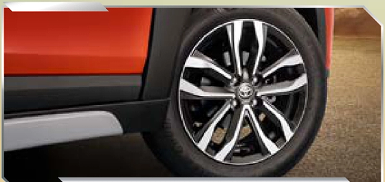 Toyota Urban Cruiser Taisor, 16-inch dual-tone machined alloy wheel