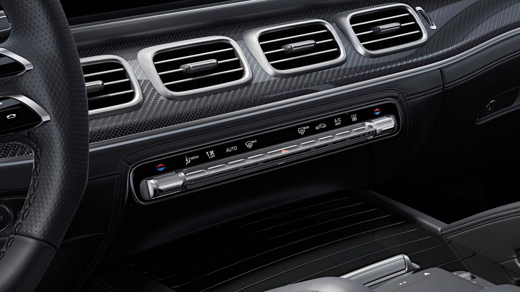 Mercedes-Benz GLS — Centre-console climate controls with turbine-style air vents