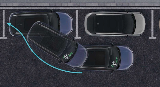 Tata Harrier EV, Auto Park Assist steers into parallel, perpendicular and angular slots - from the driver's seat or remotely via the key fob