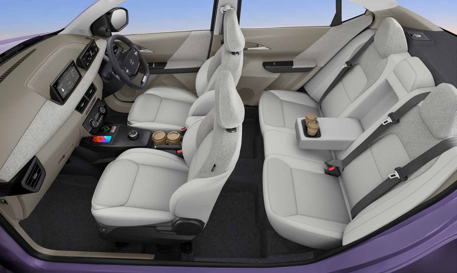 Tata Aeris, Light beige cabin with a dual-tone theme and rear centre armrest folded down