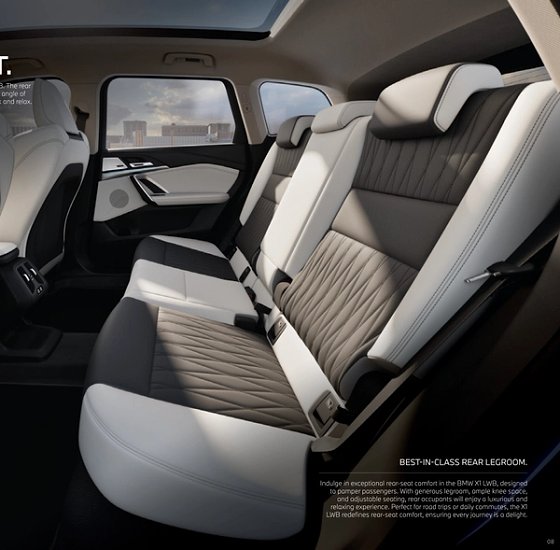 BMW X1 LWB, Best-in-class rear legroom: +109 mm kneeroom, longer cushion and reclining rear seats