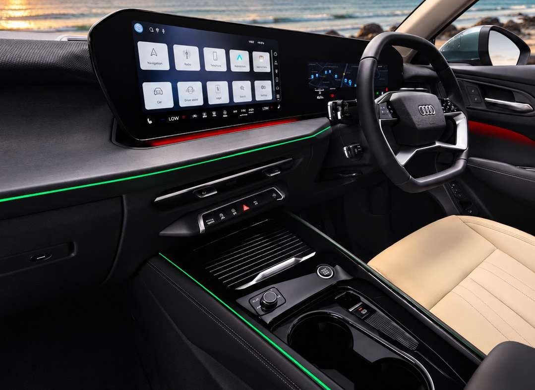 Audi Q3 2026 dashboard with the curved panoramic display