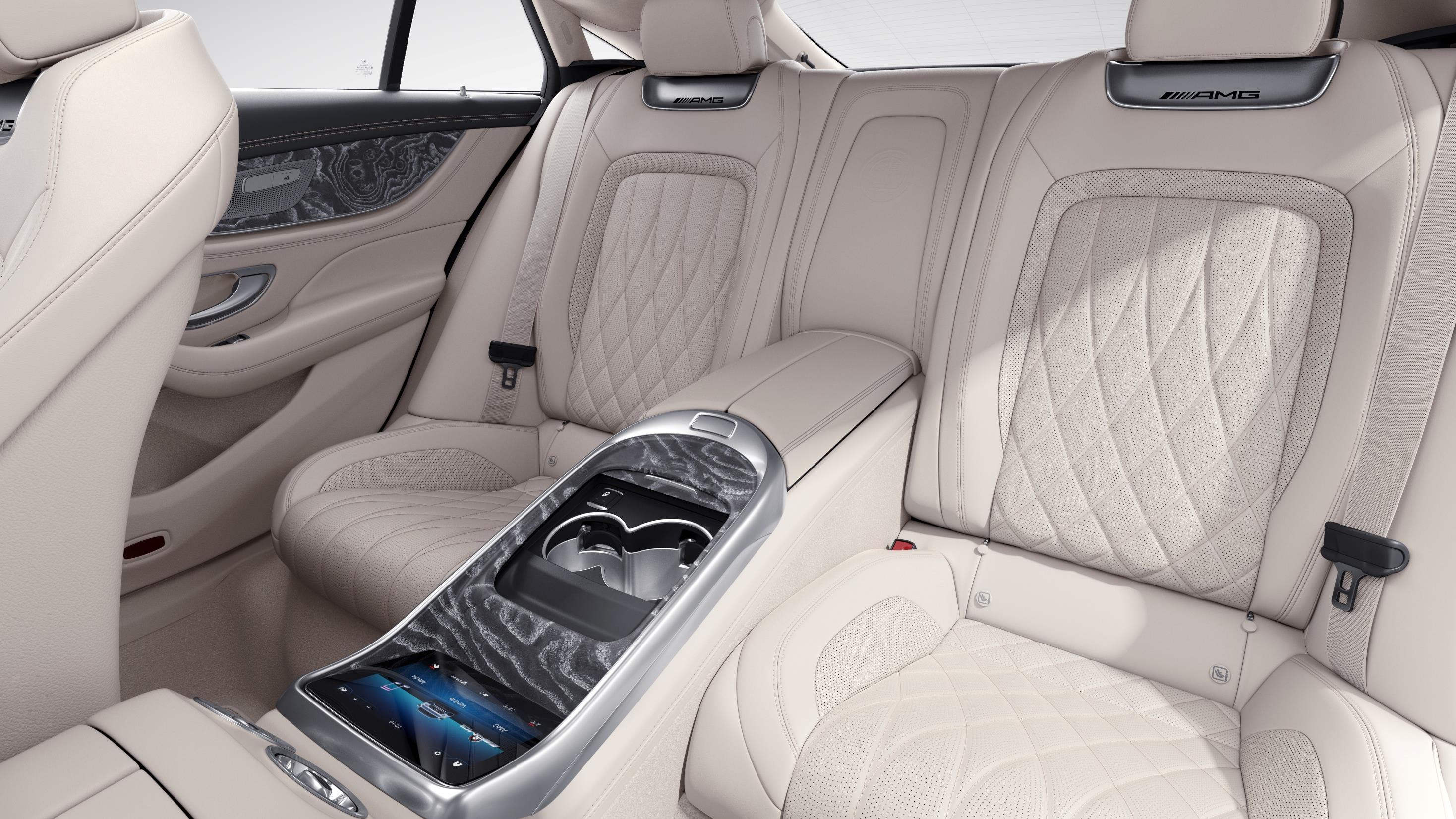 Mercedes-Benz Mercedes-AMG GT 63 S E Performance — High-Class rear suite with individual rear seats and a centre console.
