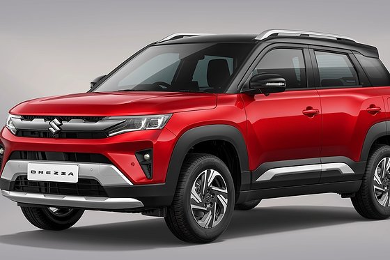 Maruti Suzuki Brezza, Redesigned grille with a slim red accent, floating LED daytime running lamps and LED projector headlamps.