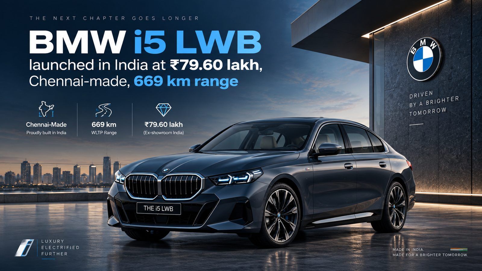 BMW i5 LWB launched in India at ₹79.60 lakh, Chennai-made, 669 km range
