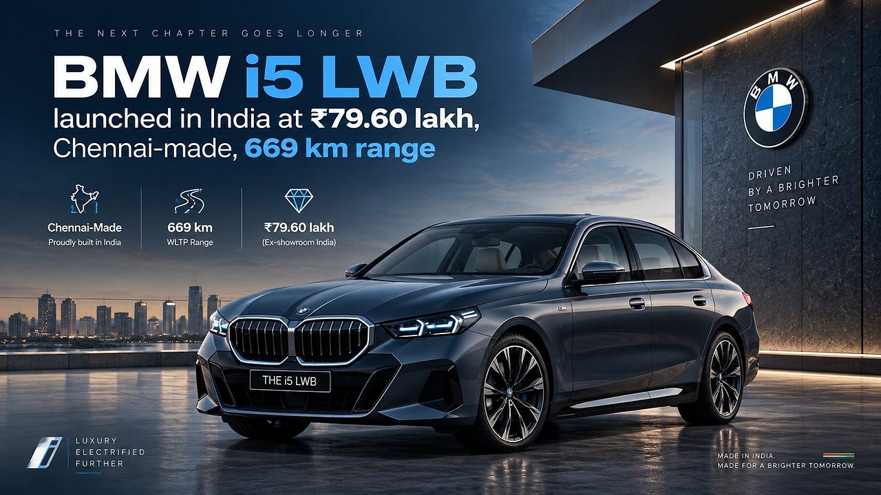 BMW i5 LWB launched in India at ₹79.60 lakh, Chennai-made, 669 km range