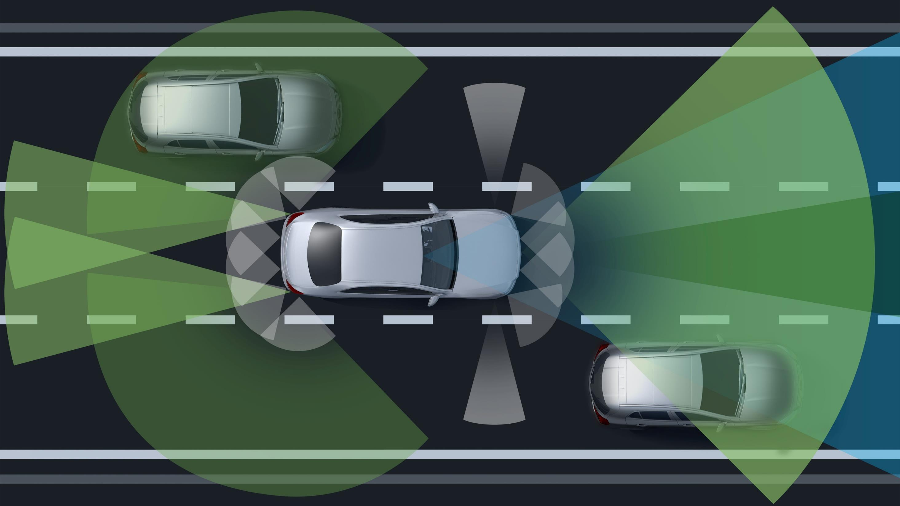 Mercedes-Benz Mercedes-AMG GT 63 S E Performance — Driving Assistance Package uses camera, radar and ultrasound sensors to monitor the surroundings.