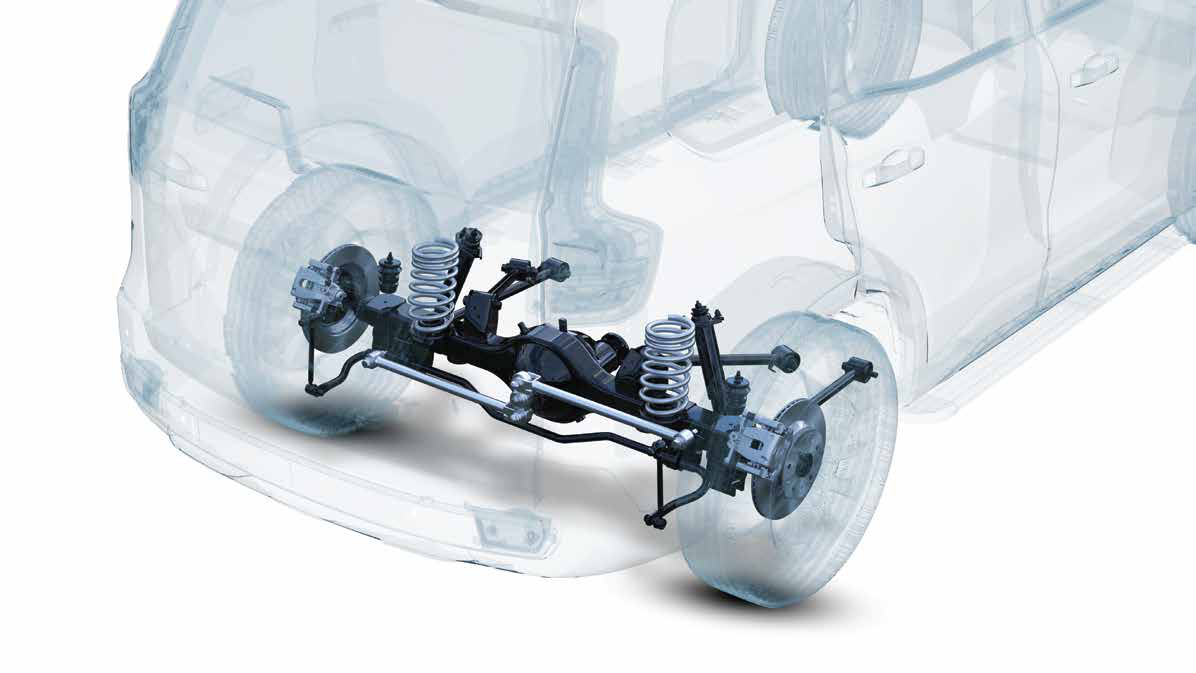 Mahindra Scorpio N — Penta Link rear suspension with WATT's linkage and Frequency Dependent Damping for a settled ride