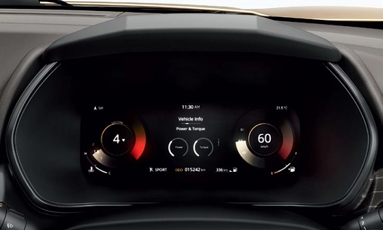 Tata Safari, Ultra view 26.03 cm HD digital cluster with power and torque display