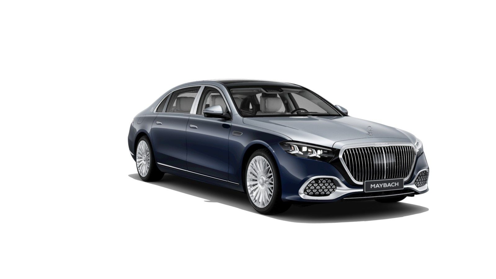 Facelifted Mercedes-Maybach S-Class S 580e, front three-quarter view