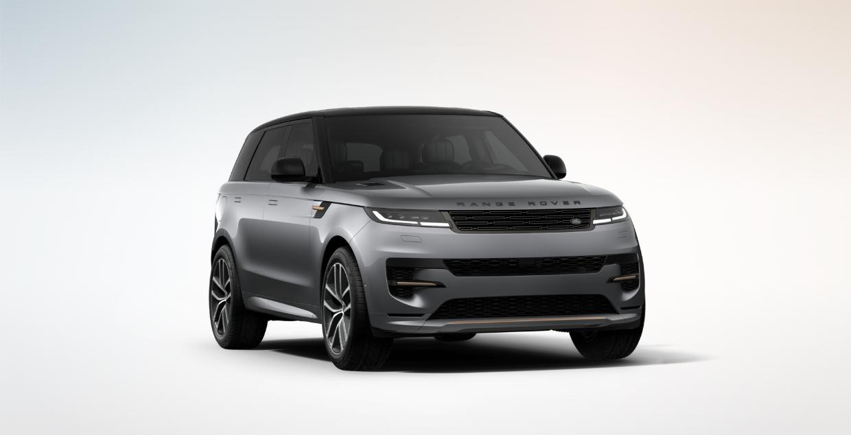 Land Rover Range Rover Sport — Front three-quarter view showing the Pixel LED headlights, gloss-black grille and Range Rover Sport signature light bar.