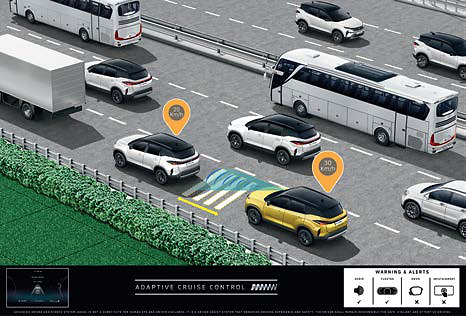 Tata Harrier, Adaptive Cruise Control maintains a set gap to traffic (AT)