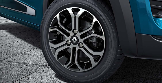 Renault Kwid, Dual-tone diamond-cut alloy wheels.