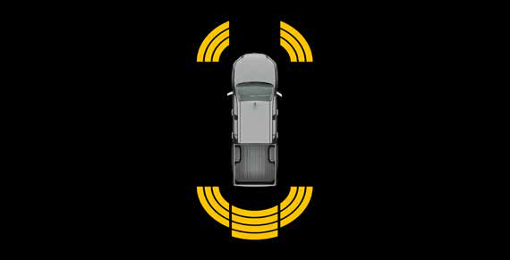 Toyota Hilux — Front and rear parking sensors detect obstacles around the vehicle.