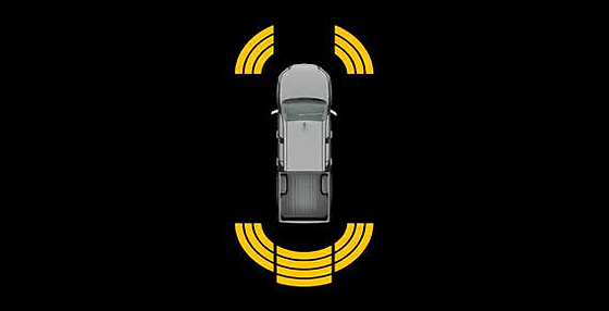 Toyota Hilux (2022-2025), Front and rear parking sensors detect obstacles around the vehicle.
