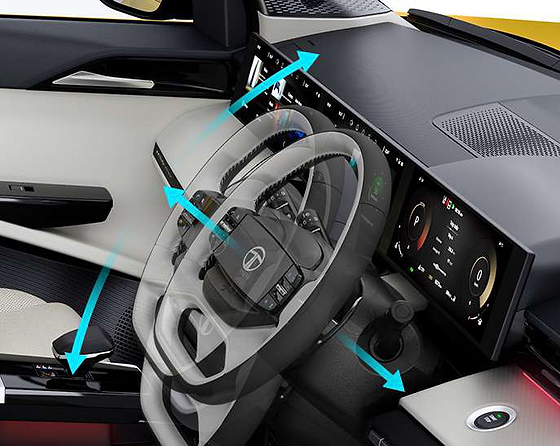 Tata Sierra, Tilt and telescopic steering wheel adjusts to your height and reach, so every drive feels naturally in control