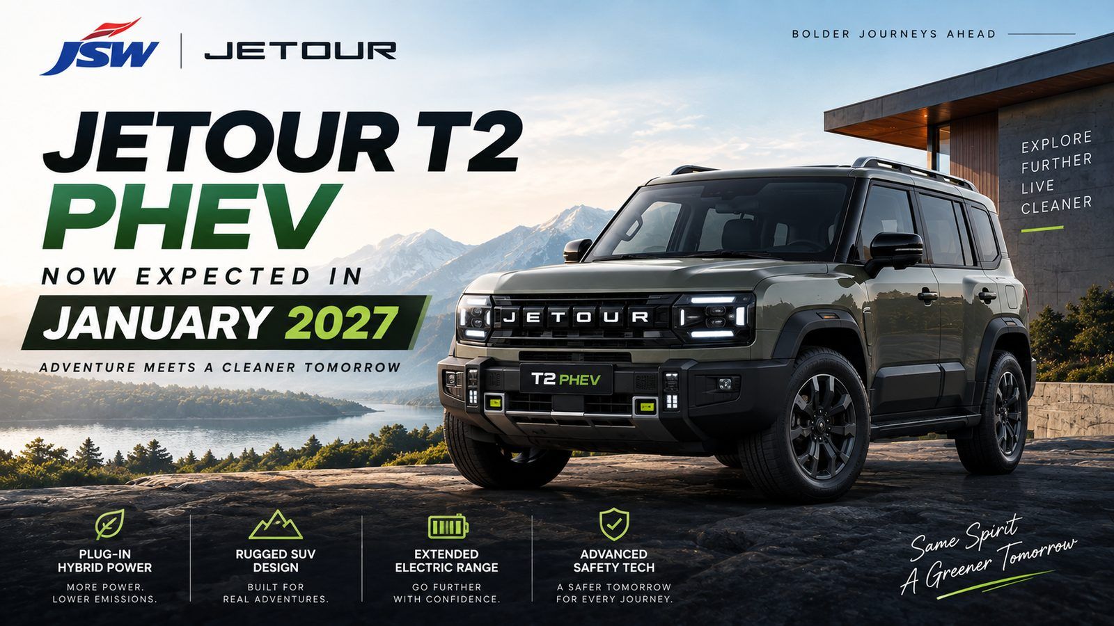JSW Jetour T2 PHEV now expected in January 2027, with a 1,200km range claim
