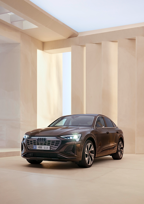 Audi Q8 Sportback e-tron, Bold body-coloured Singleframe grille and sloping Sportback roofline