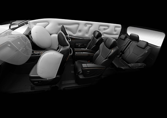 Toyota Vellfire, 6 SRS airbags with full-length side-curtain protection